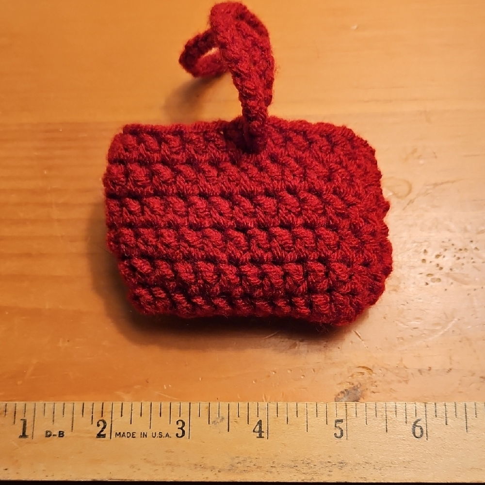 🔥2 / $8🔥Handcrafted Crocheted Burgundy Airpod Pouch